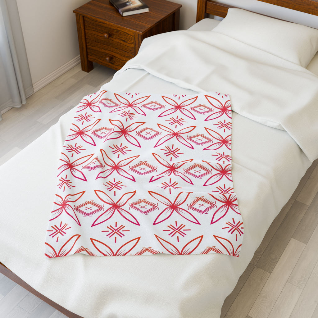 Fuli (Pink & Orange) Velveteen Plush Blanket