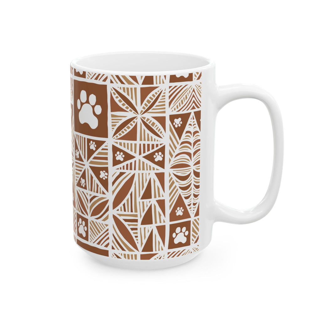 Manu Paw Print Pattern Ceramic Mug (11oz)
