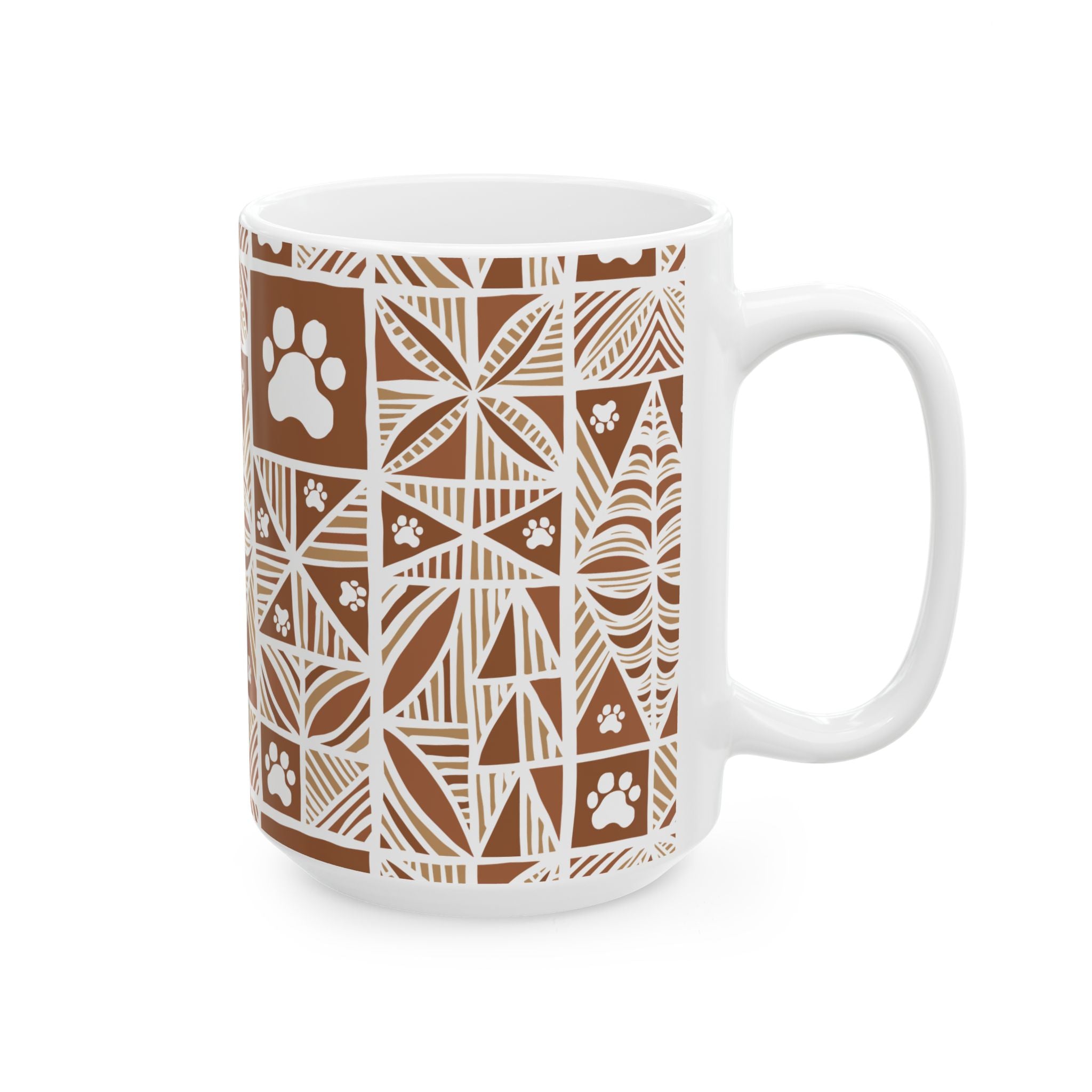 Manu Paw Print Pattern Ceramic Mug (11oz)