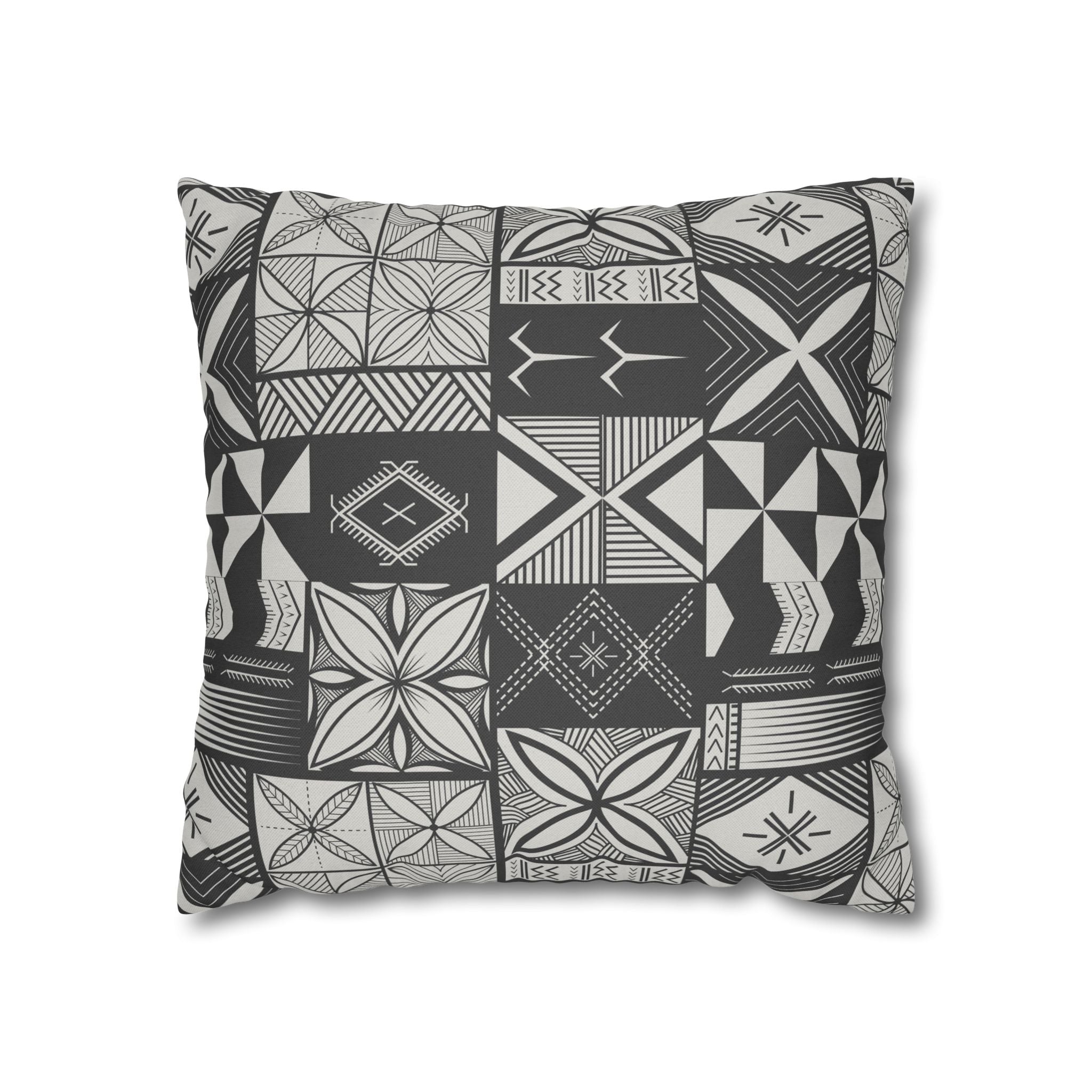 Maluelue (Black & Grey) Square Pillow Case