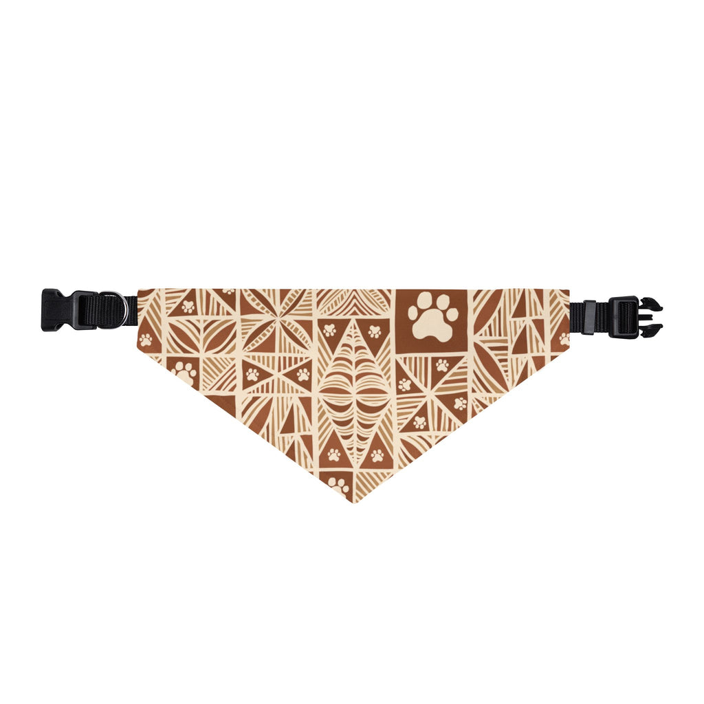 Manu Brown Tribal Paw Print Bandana Collar — Adjustable Dog & Cat Neck