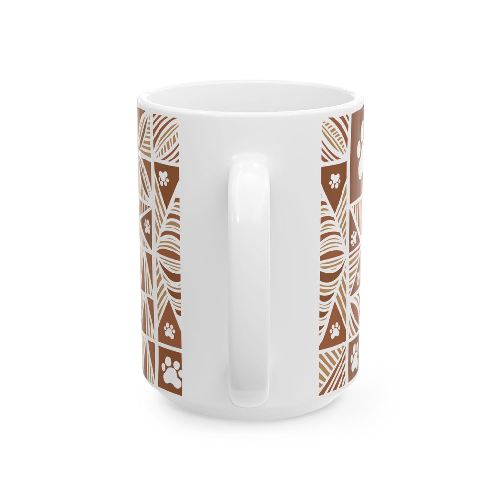Manu Paw Print Pattern Ceramic Mug (15oz)