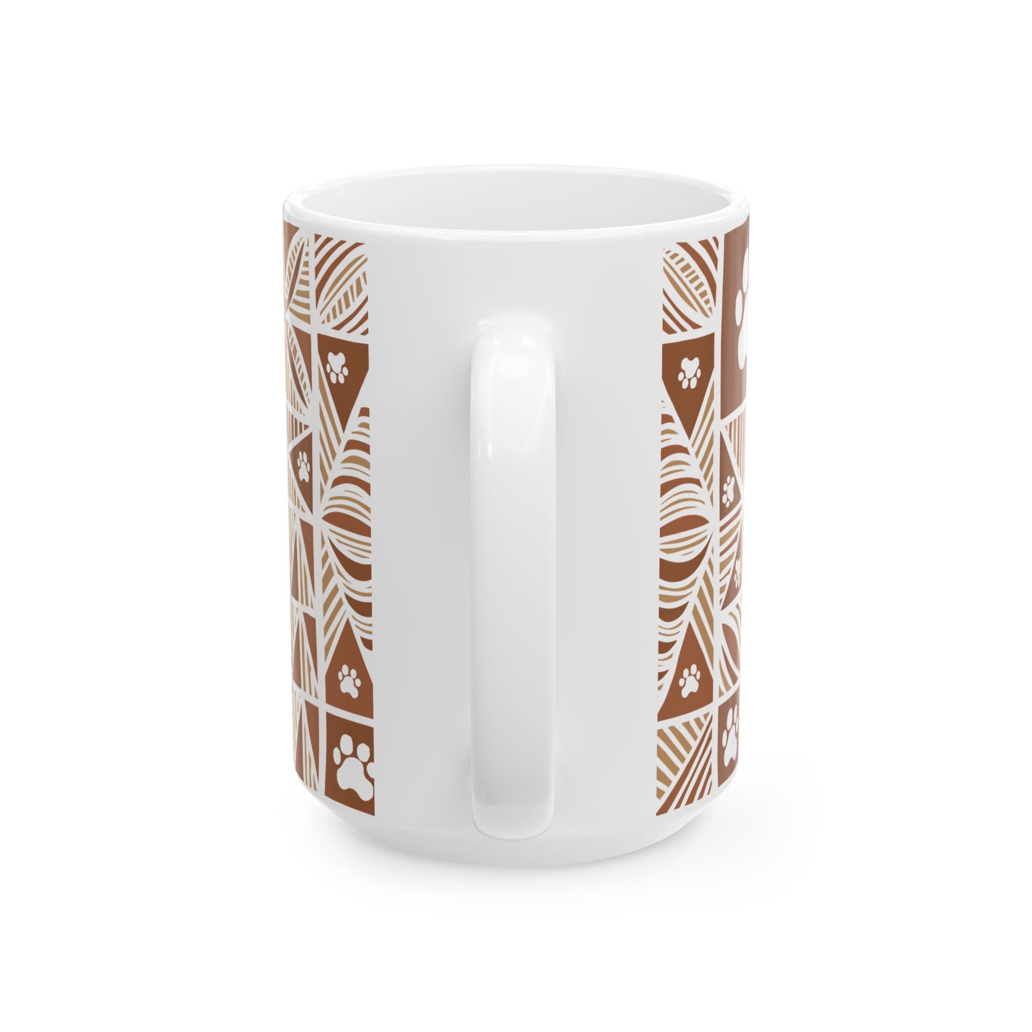 Manu Paw Print Pattern Ceramic Mug (15oz)