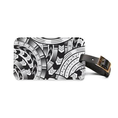 Black and White Tatau Luggage Tag