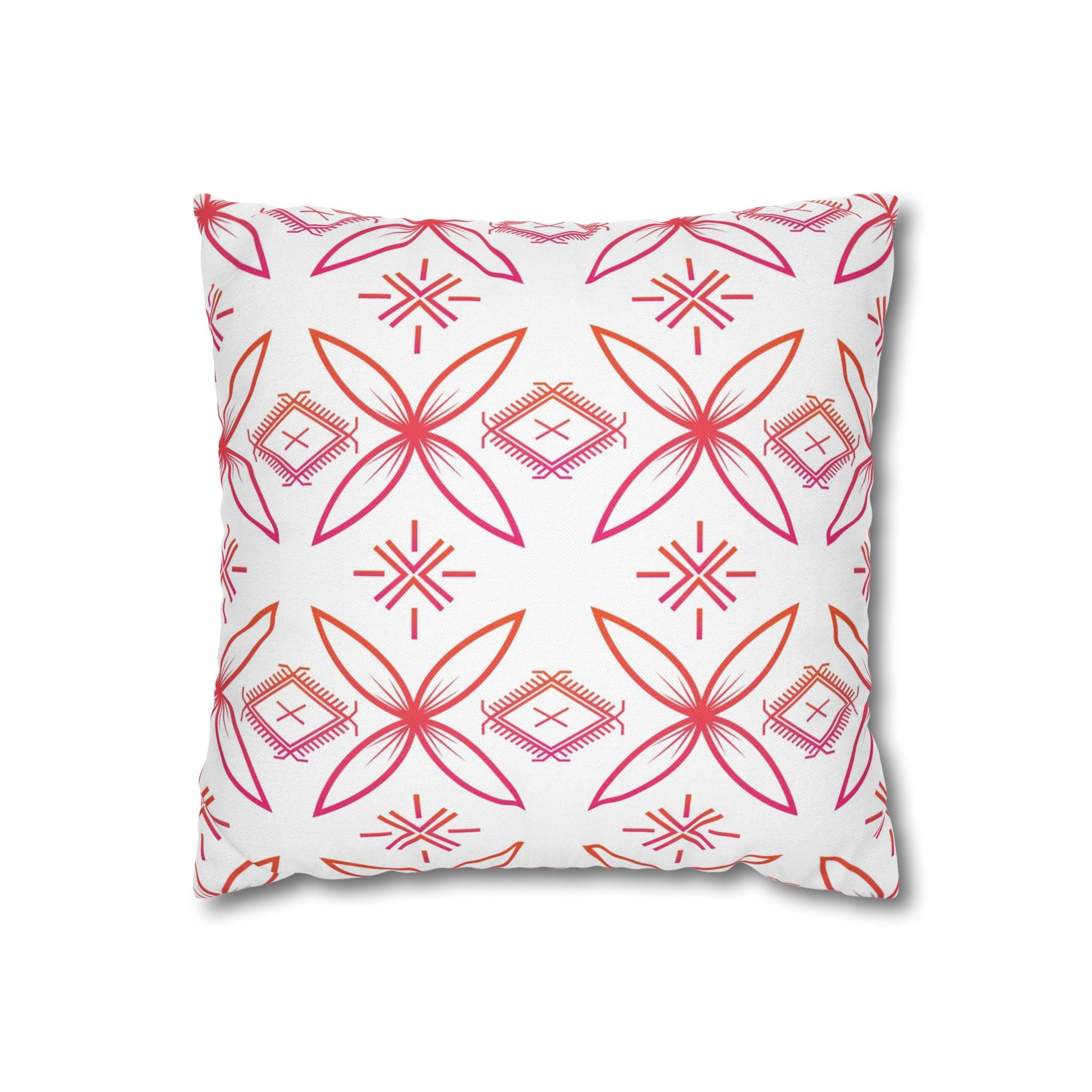 Fuli (Pink & Orange) Square Pillow Case