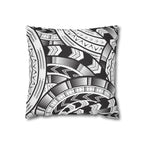Black and White Tatau Square Pillow Case