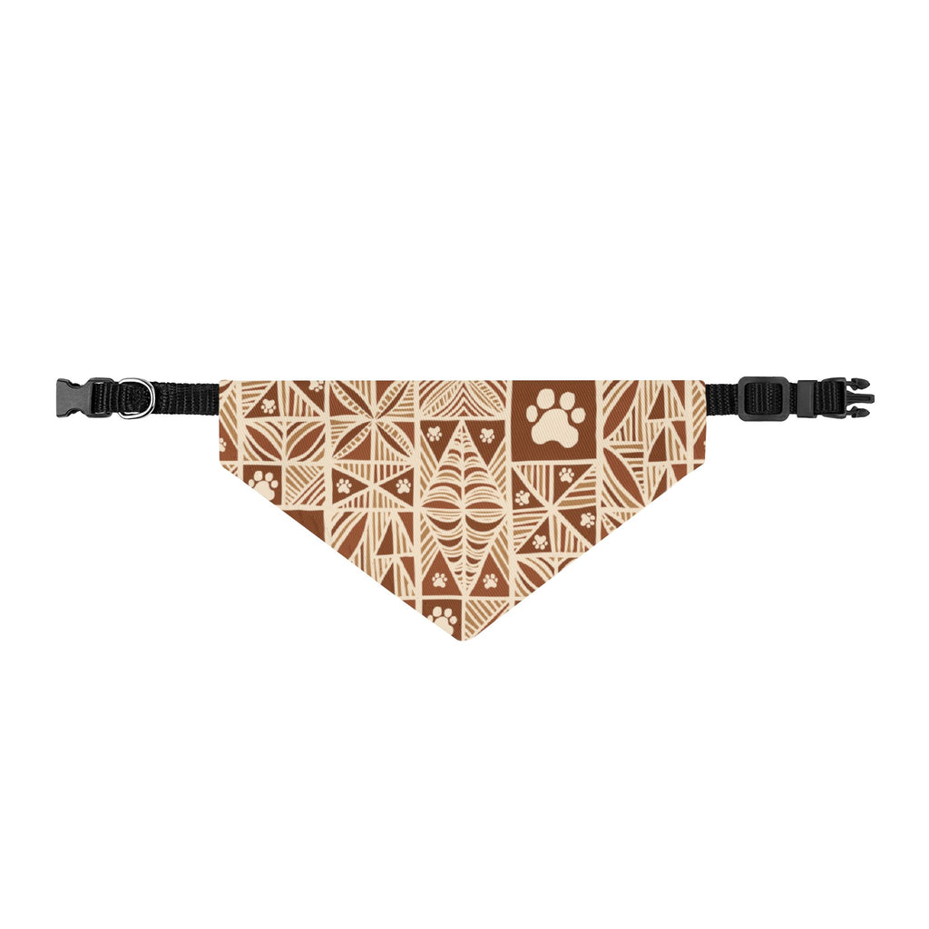 Manu Brown Tribal Paw Print Bandana Collar — Adjustable Dog & Cat Neck