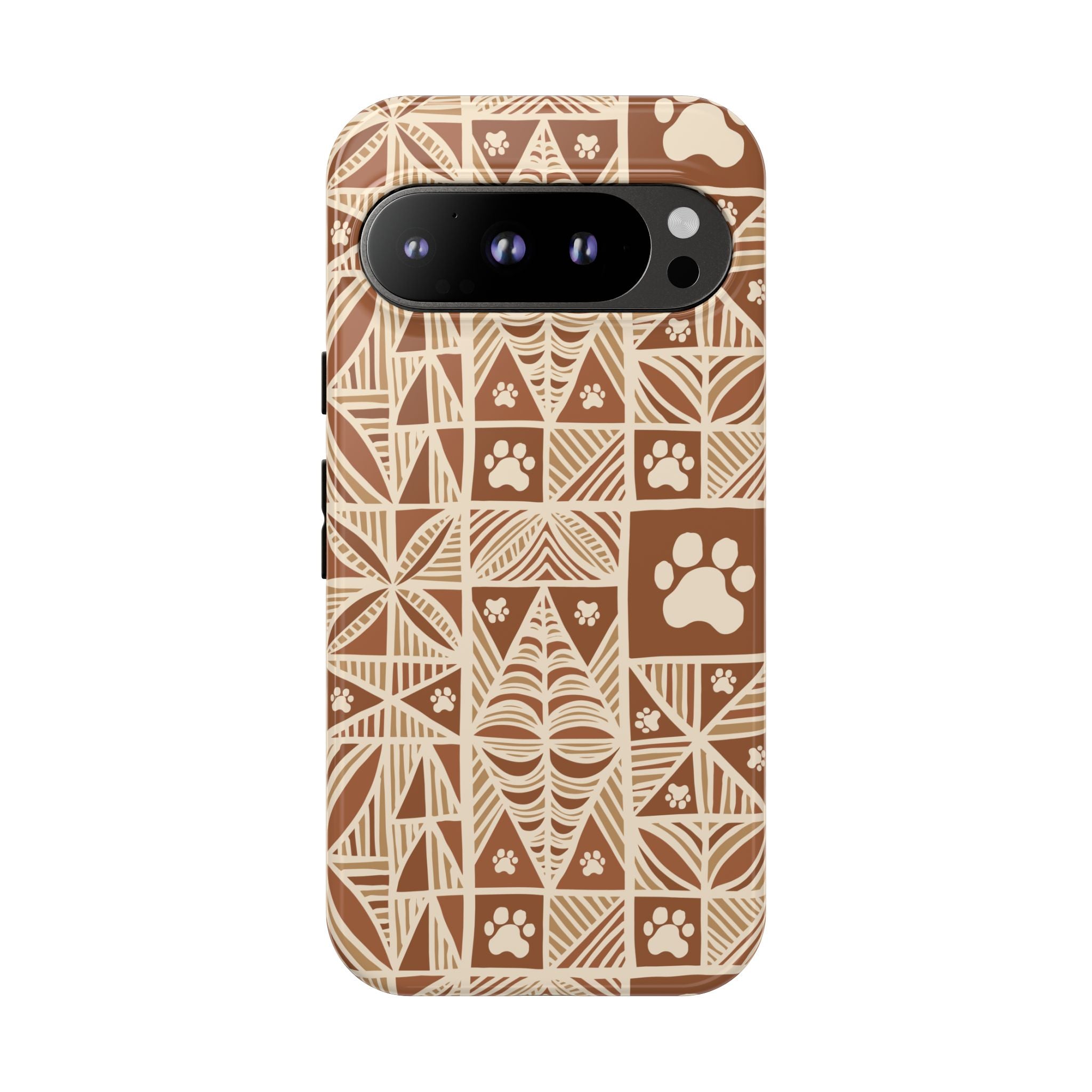 Manu Brown Tribal Paw Print Phone Case — Patterned All-Over-Print Phone Case