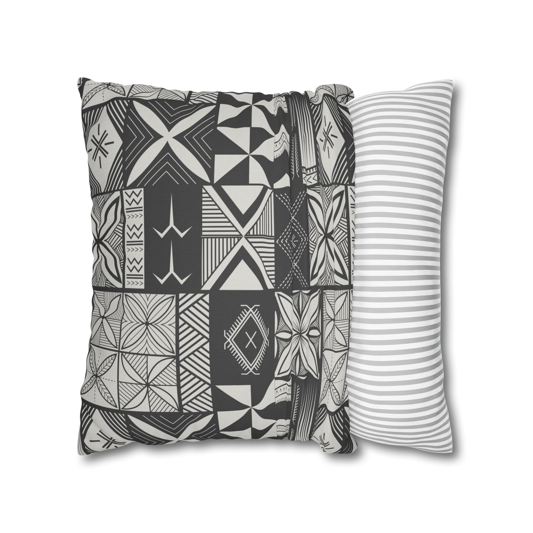 Maluelue (Black & Grey) Square Pillow Case