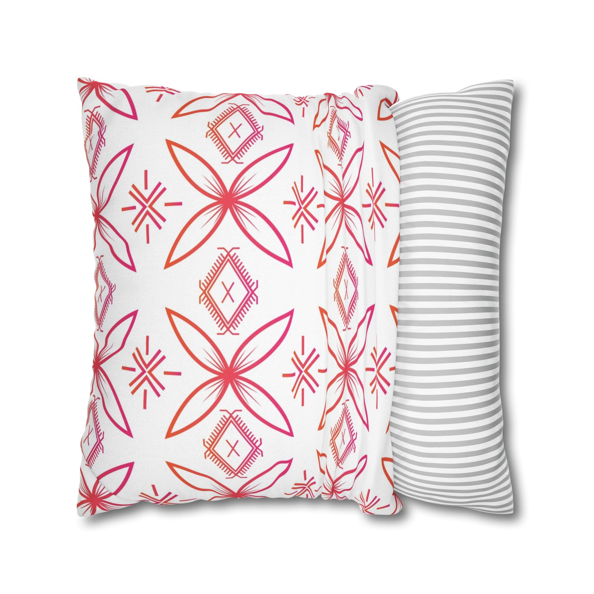 Fuli (Pink & Orange) Square Pillow Case