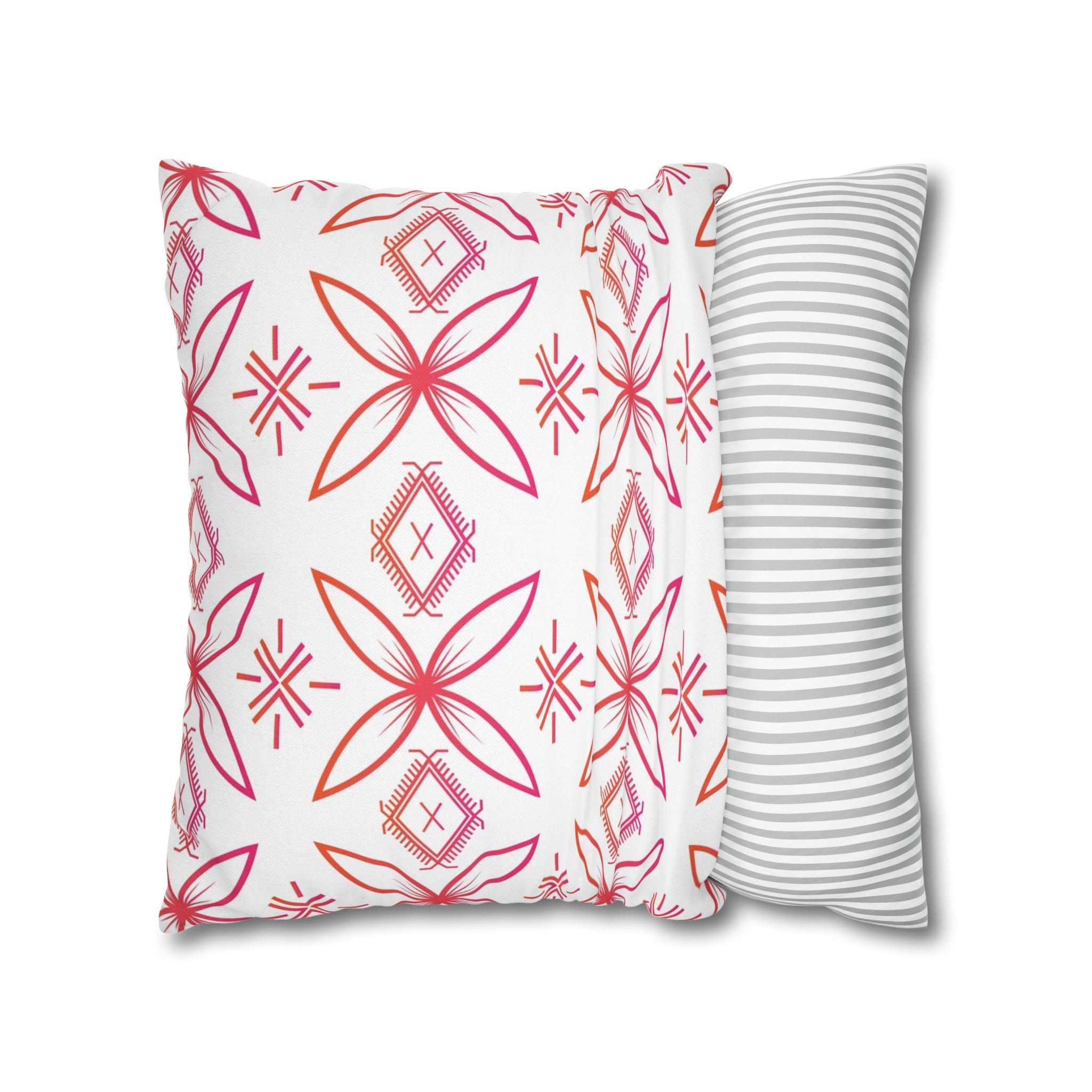 Fuli (Pink & Orange) Square Pillow Case