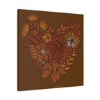Terra Cotta Floral Heart Canvas
