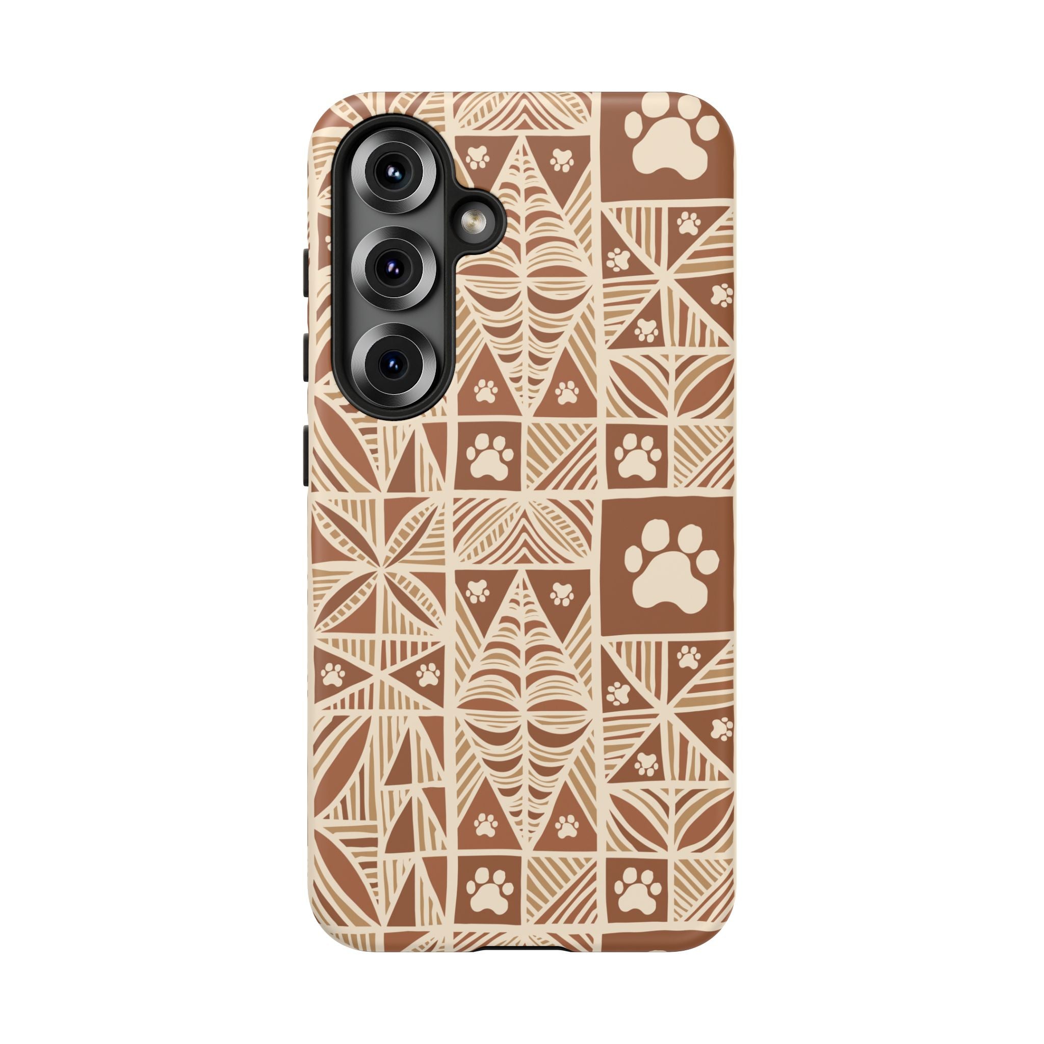 Manu Brown Tribal Paw Print Phone Case — Patterned All-Over-Print Phone Case