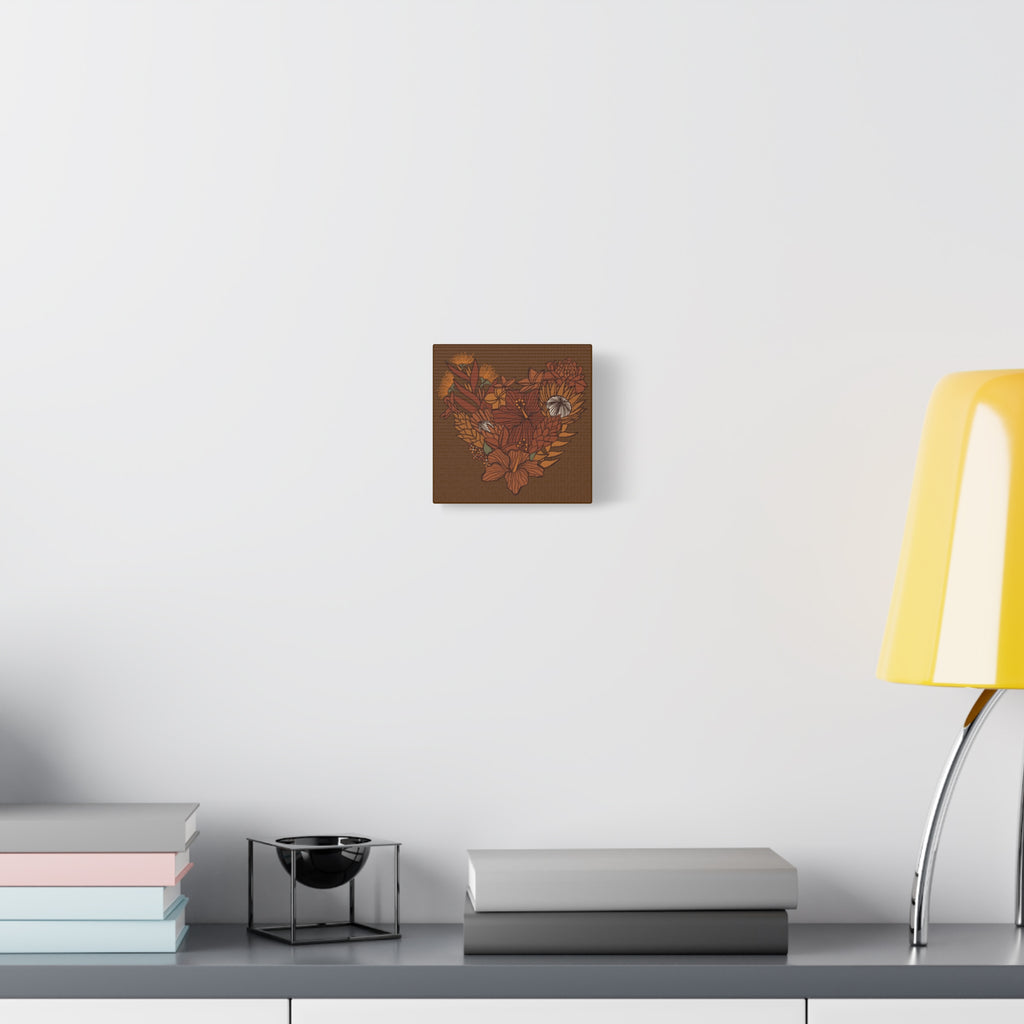 Terra Cotta Floral Heart Canvas