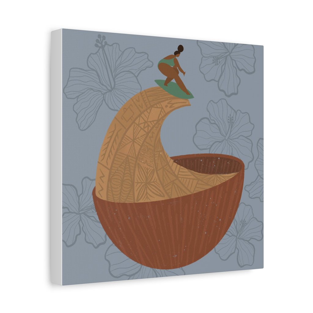 Surfing Kava Queen Canvas