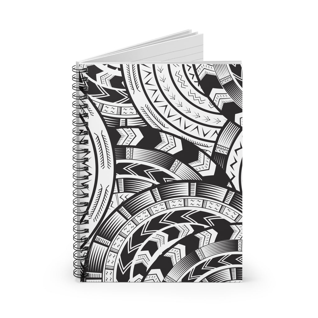 Black and White Tatau Spiral Notebook