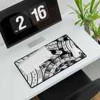 Black and White Tatau Desk Mat