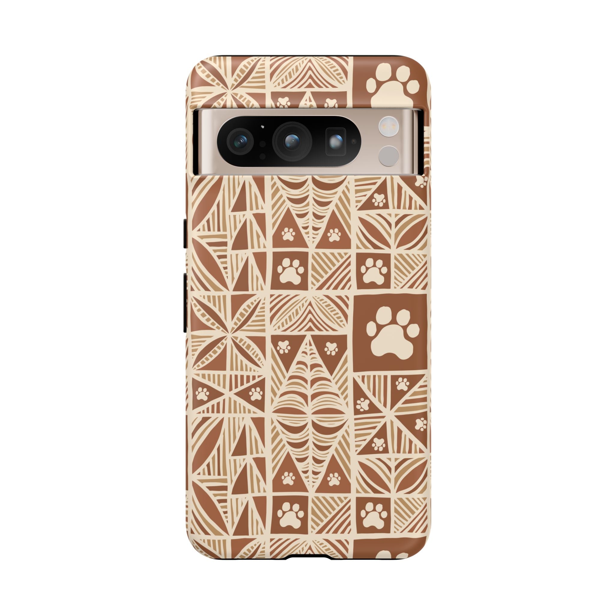 Manu Brown Tribal Paw Print Phone Case — Patterned All-Over-Print Phone Case