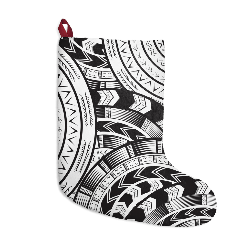 Black and White Tatau Christmas Stocking