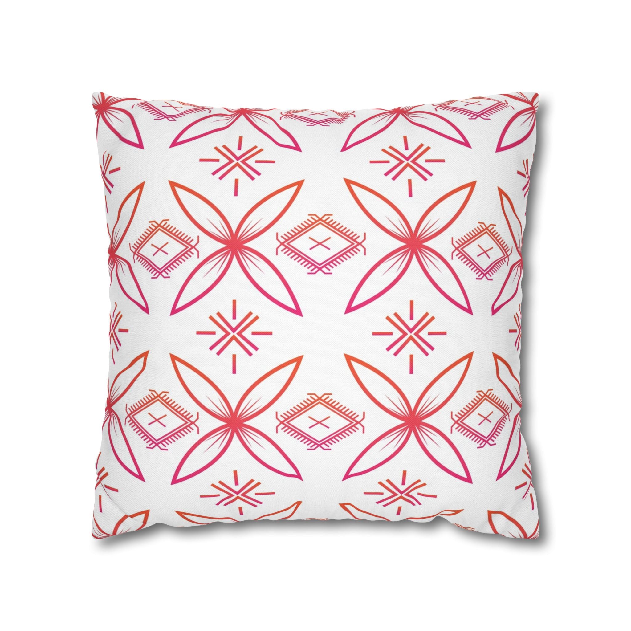 Fuli (Pink & Orange) Square Pillow Case