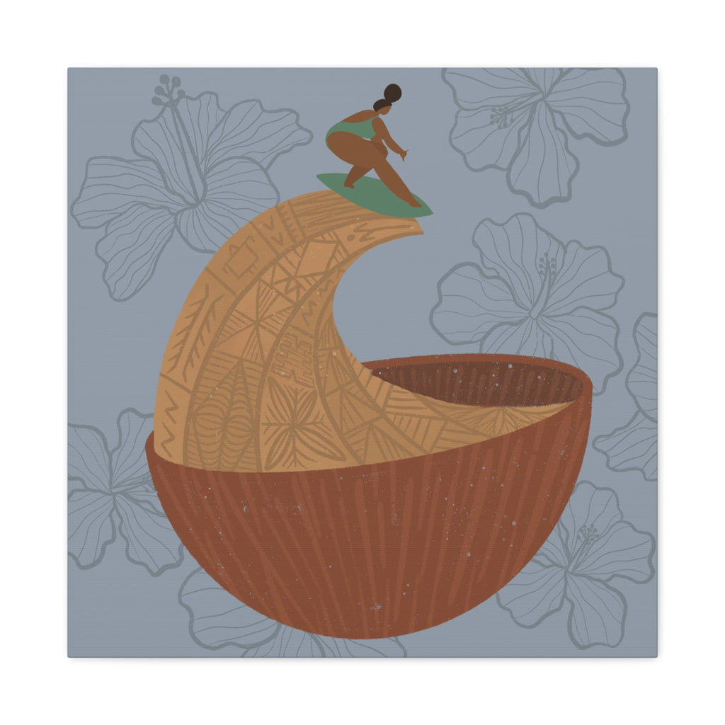 Surfing Kava Queen Canvas