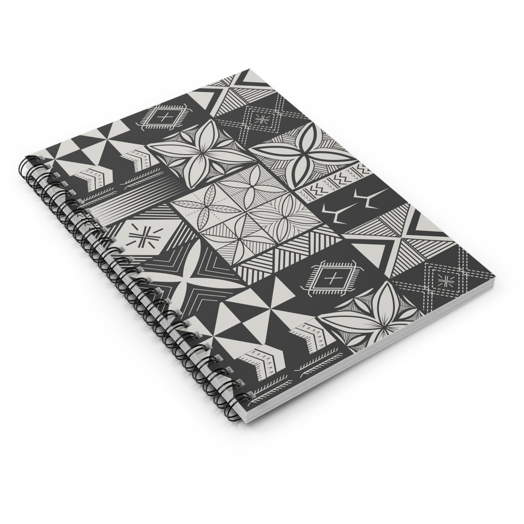 Maluelue (Black & Grey) Spiral Notebook