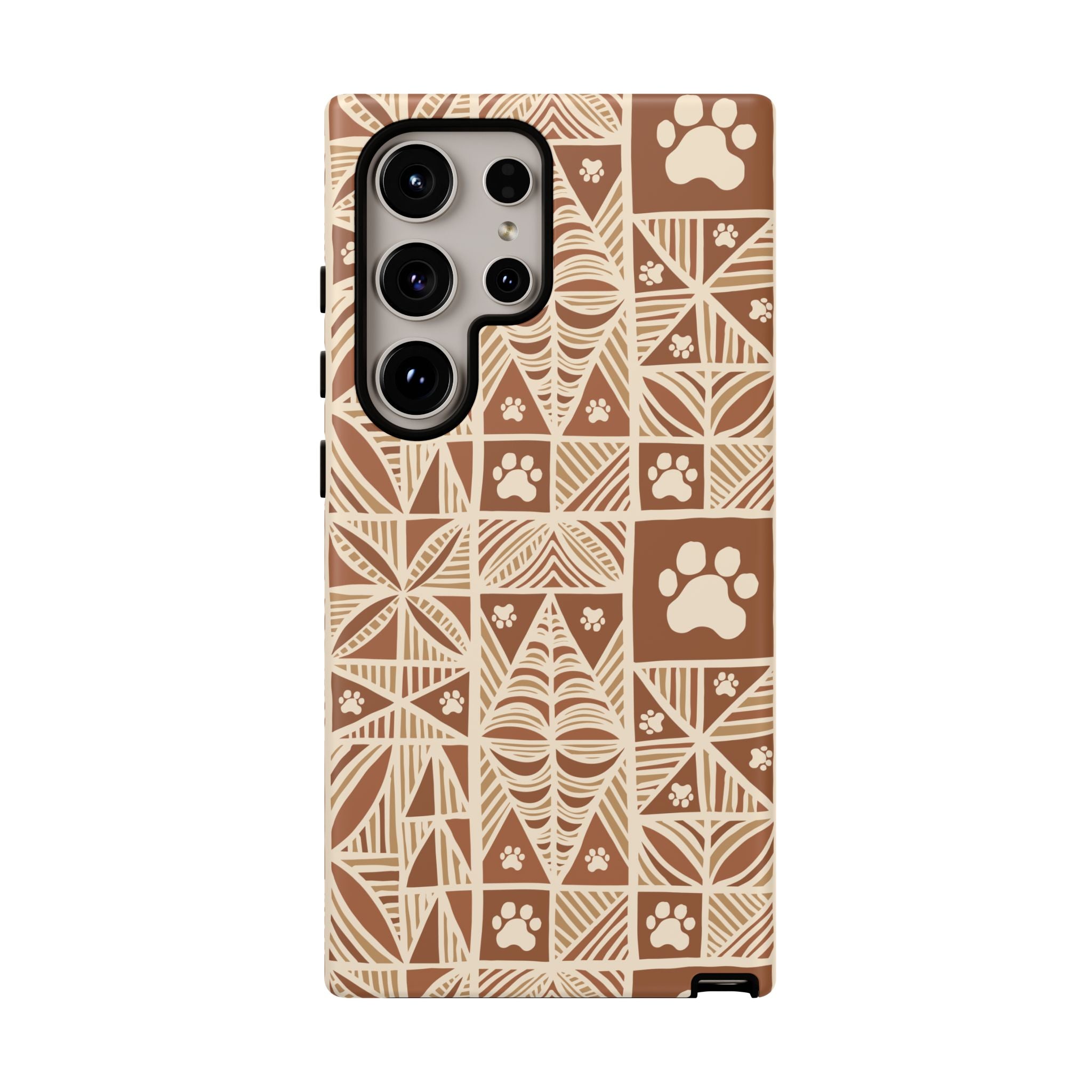 Manu Brown Tribal Paw Print Phone Case — Patterned All-Over-Print Phone Case