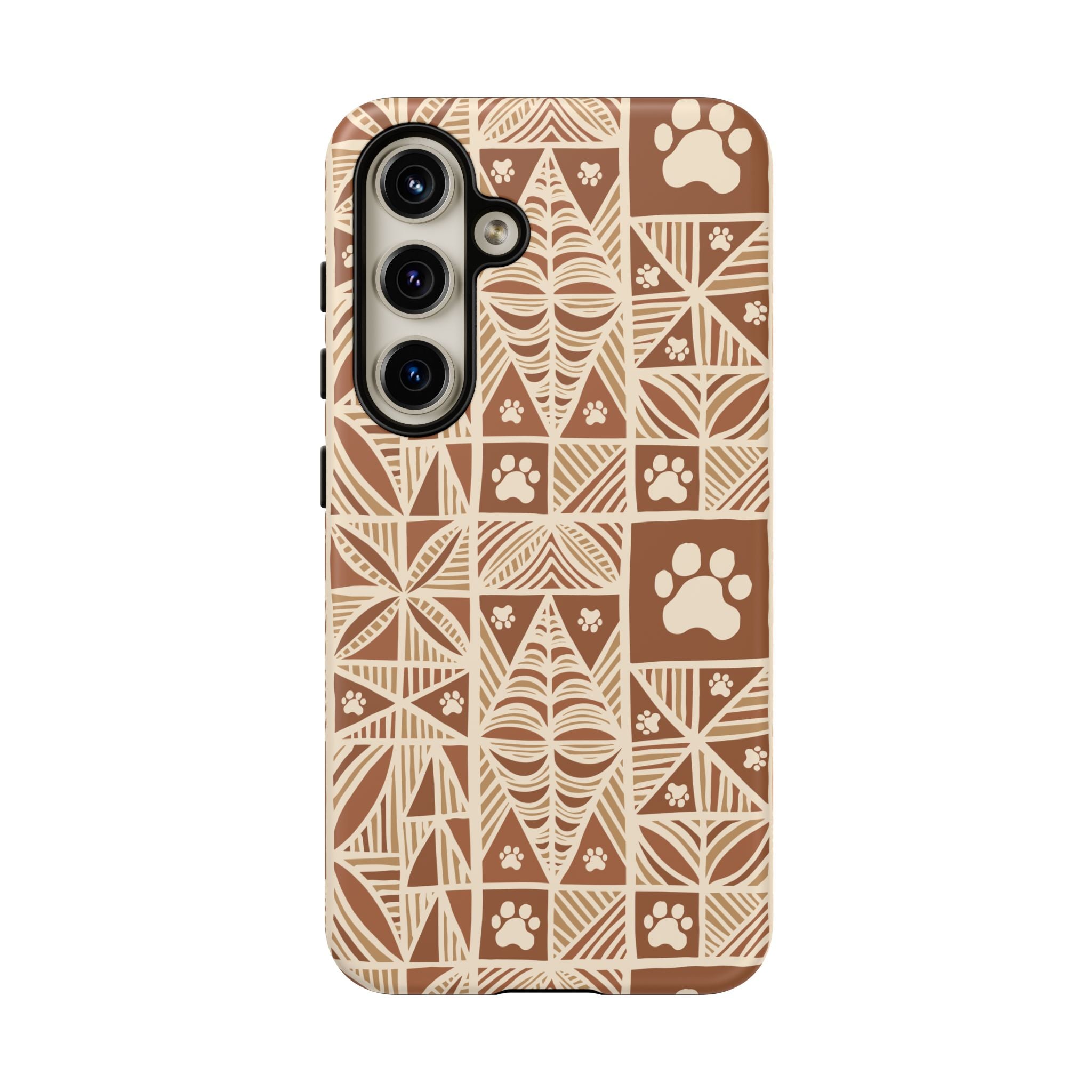 Manu Brown Tribal Paw Print Phone Case — Patterned All-Over-Print Phone Case