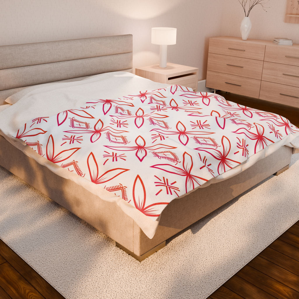 Fuli (Pink & Orange) Velveteen Plush Blanket