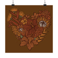 Terra Cotta Floral Heart Poster