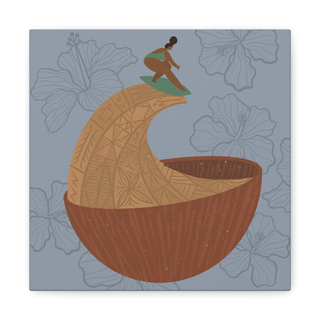 Surfing Kava Queen Canvas