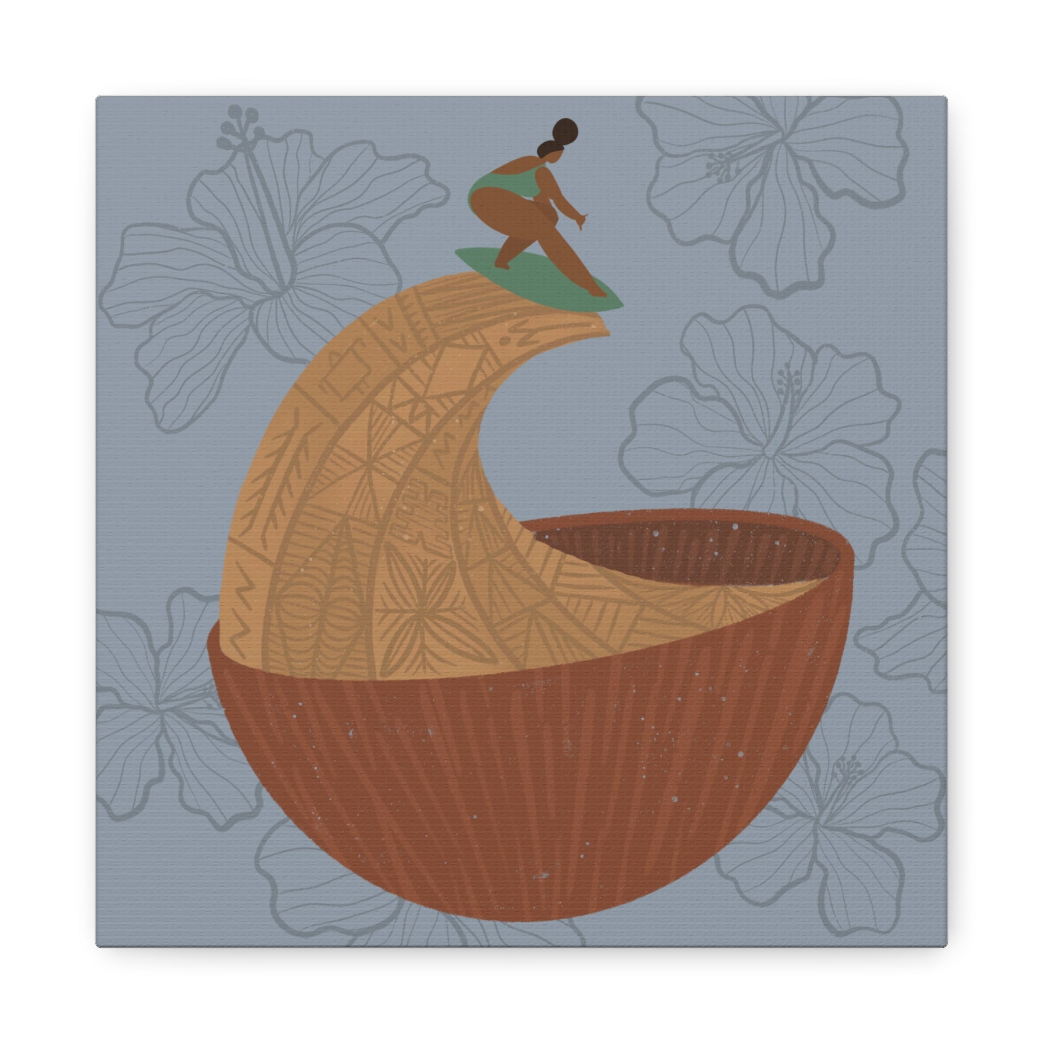 Surfing Kava Queen Canvas
