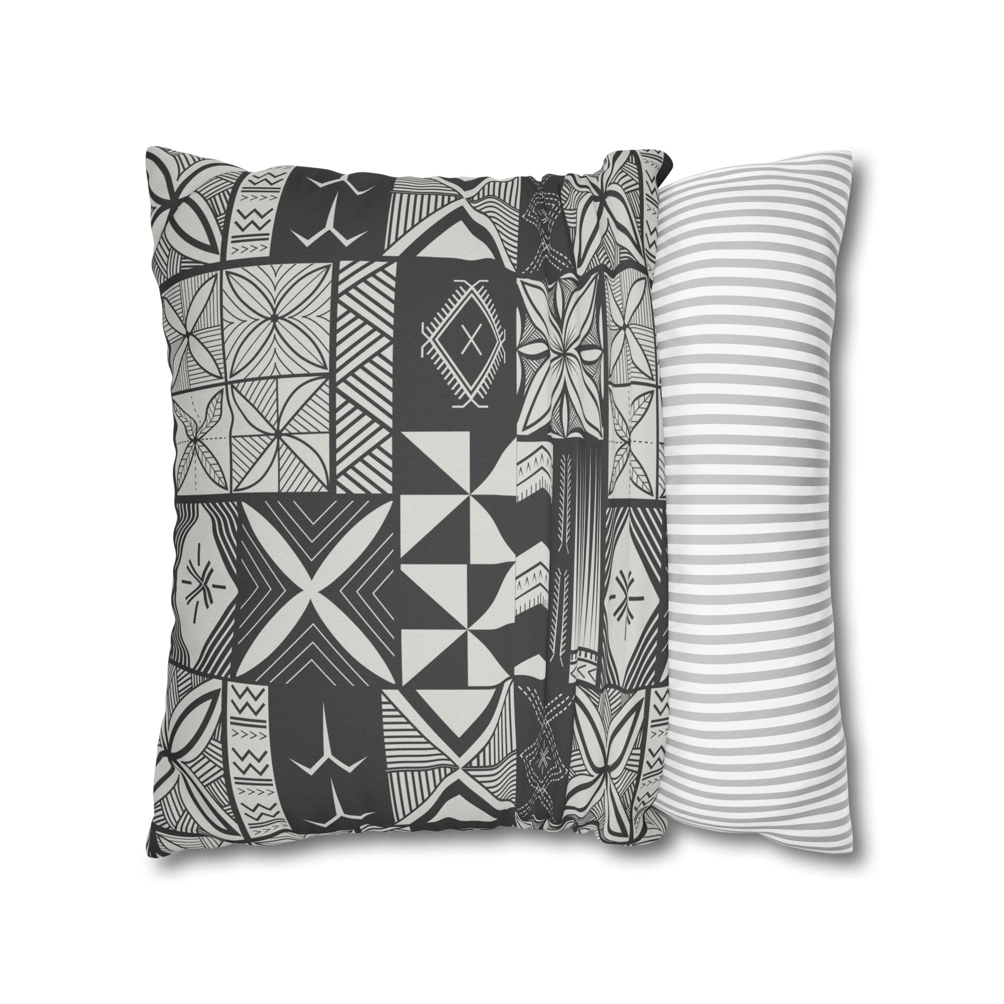 Maluelue (Black & Grey) Square Pillow Case