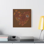 Terra Cotta Floral Heart Canvas