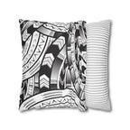 Black and White Tatau Square Pillow Case