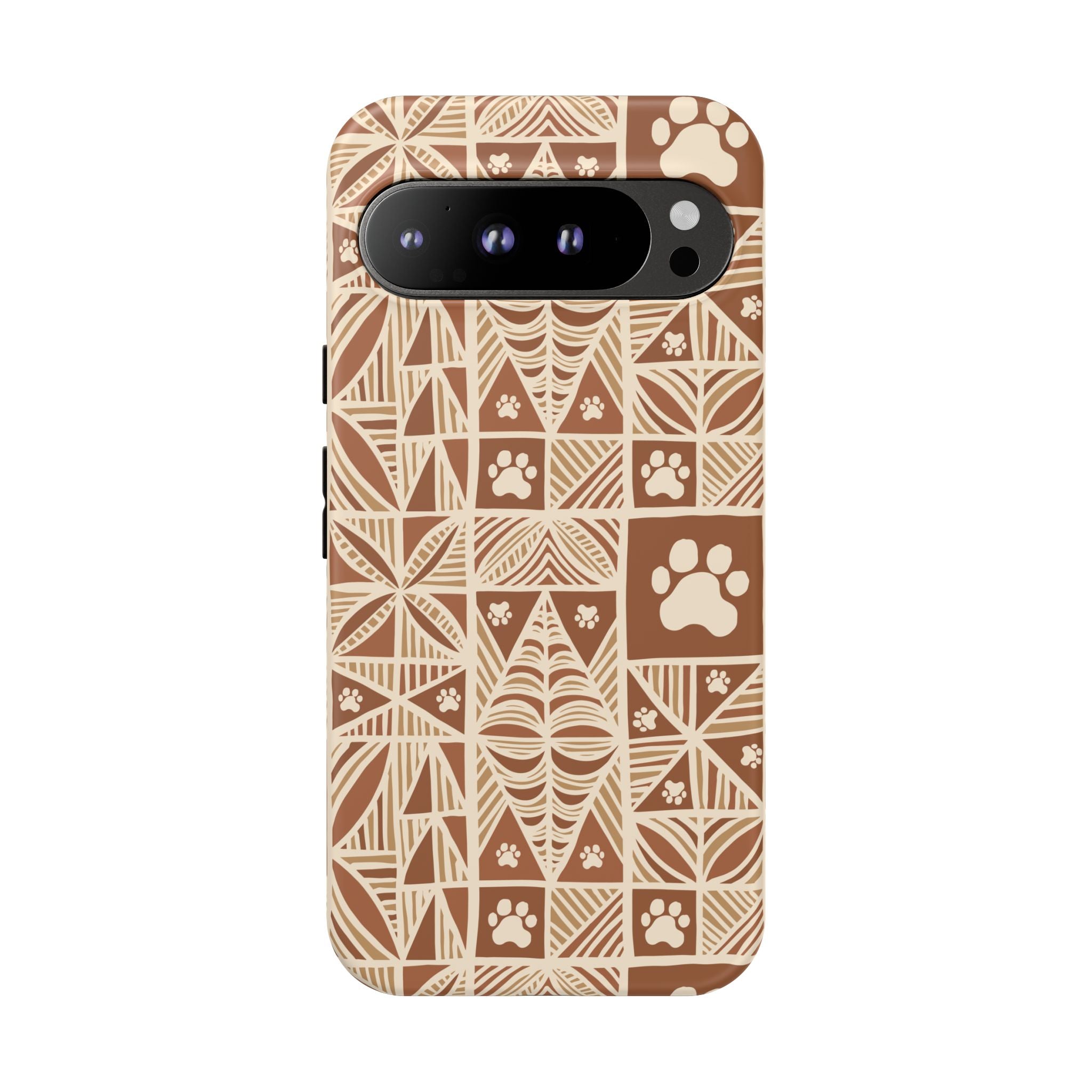 Manu Brown Tribal Paw Print Phone Case — Patterned All-Over-Print Phone Case