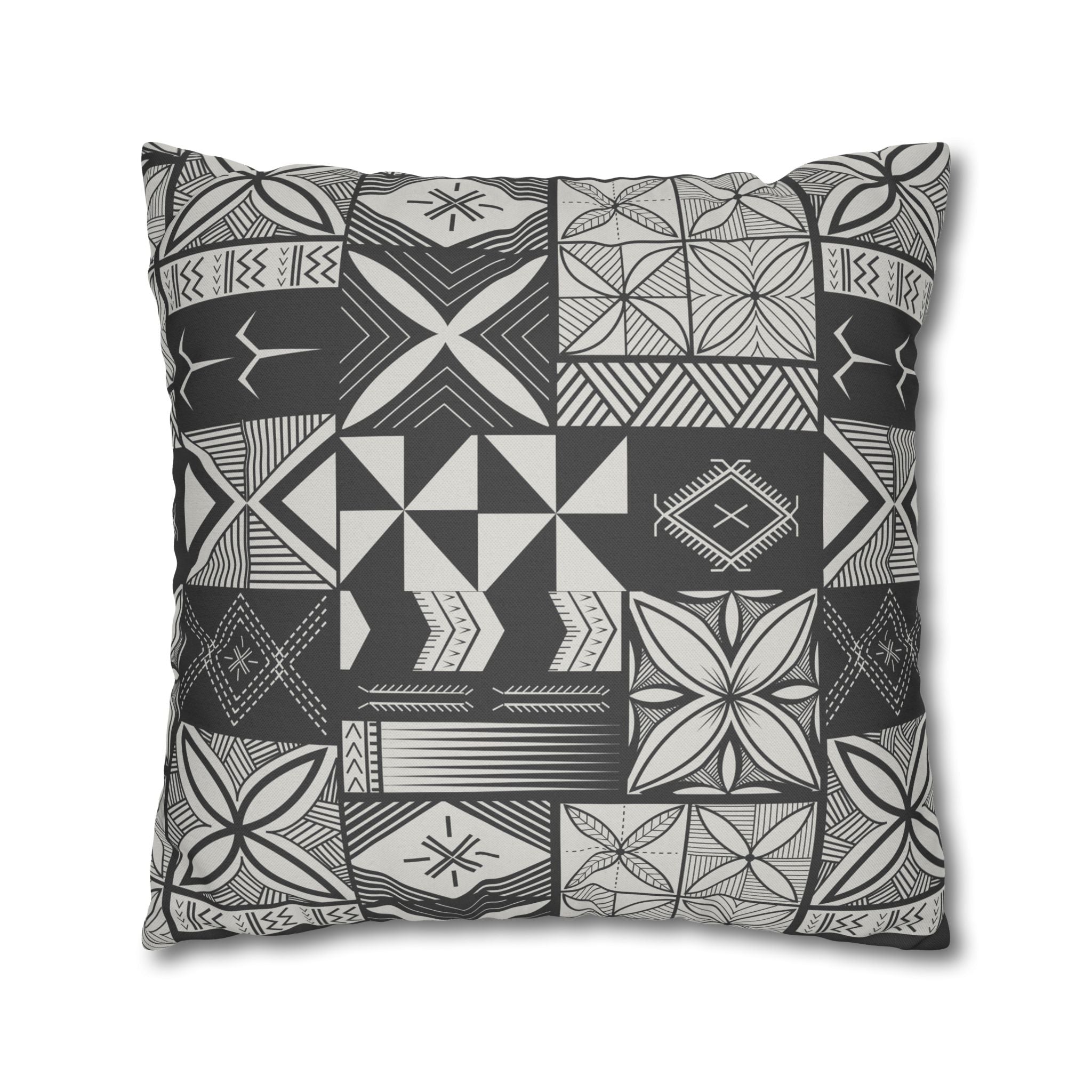 Maluelue (Black & Grey) Square Pillow Case