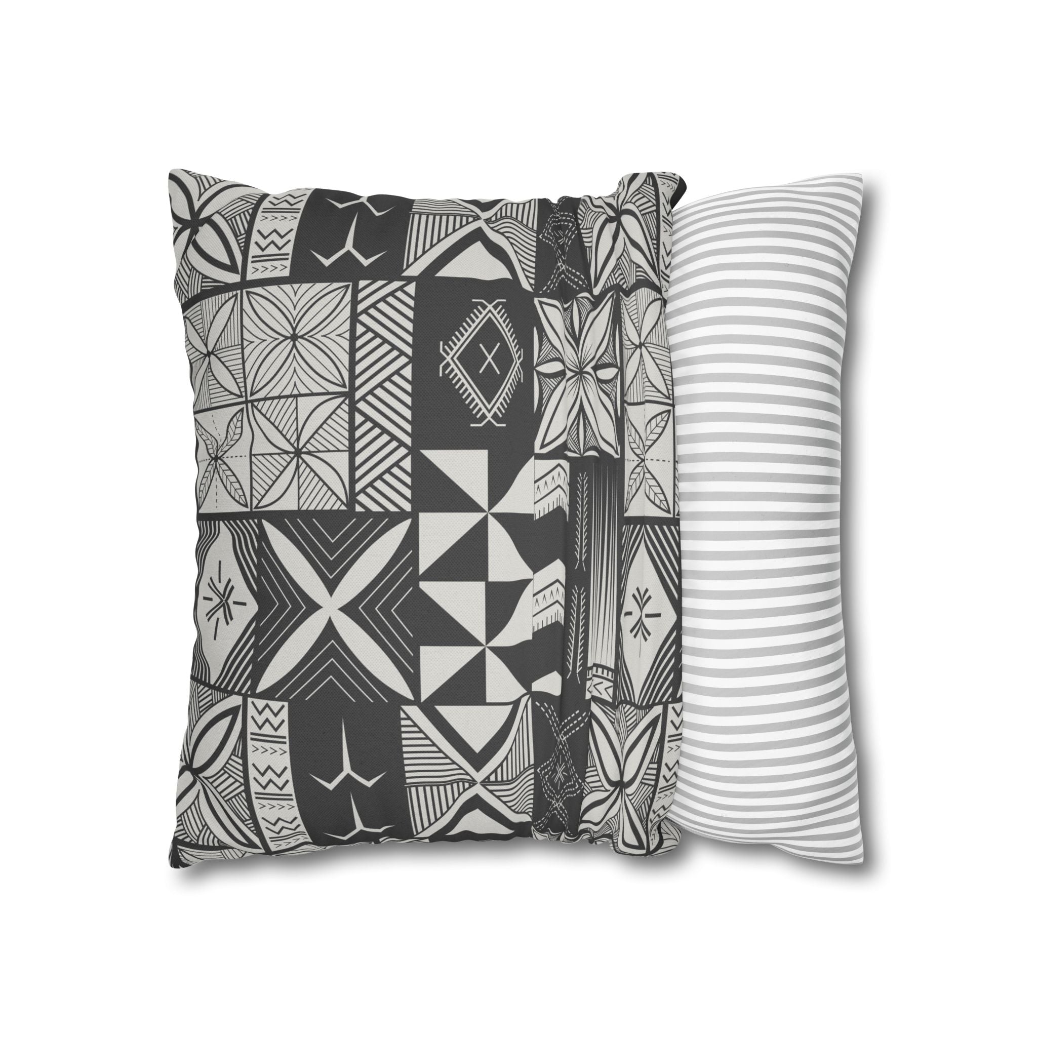 Maluelue (Black & Grey) Square Pillow Case