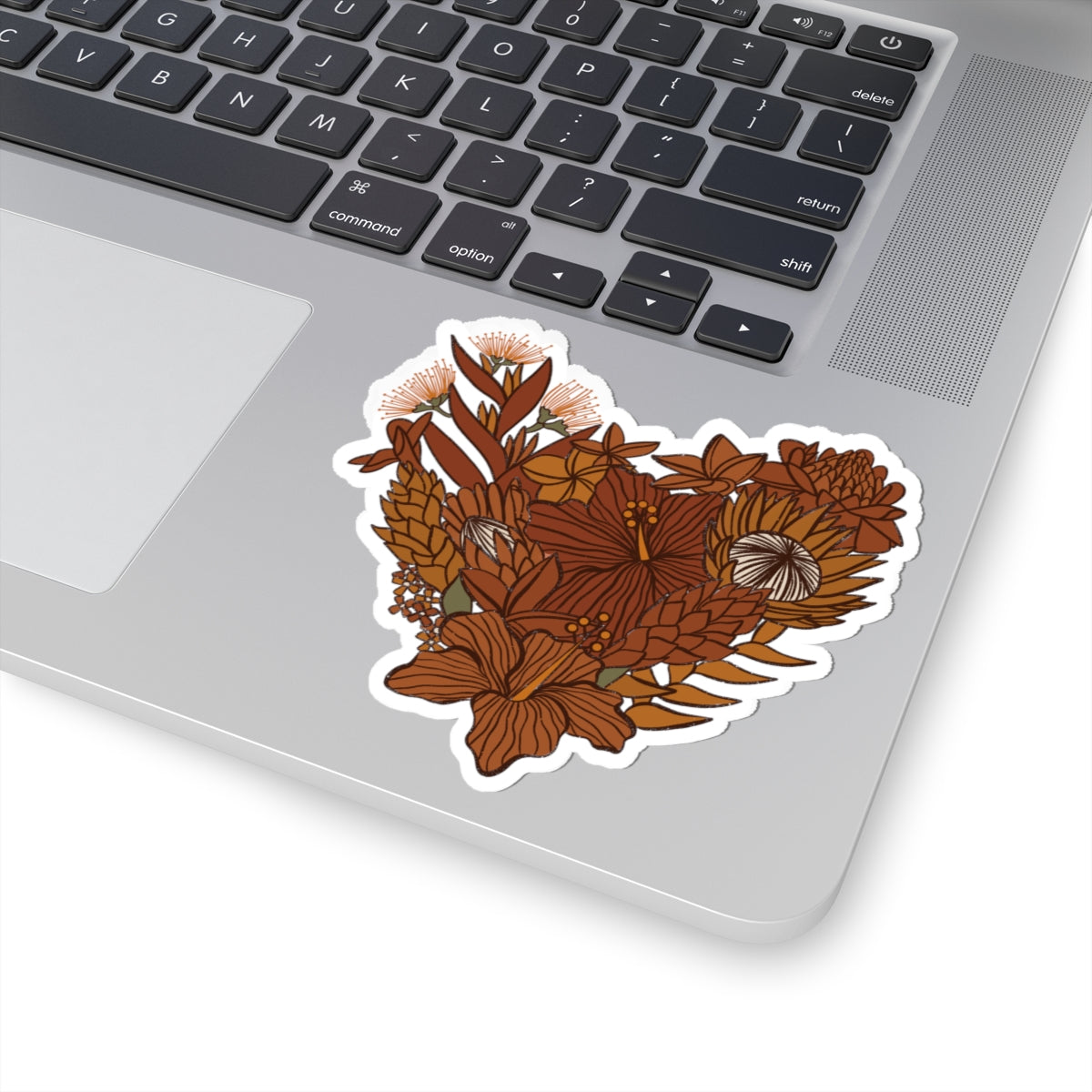 Terra Cotta Floral Heart Sticker