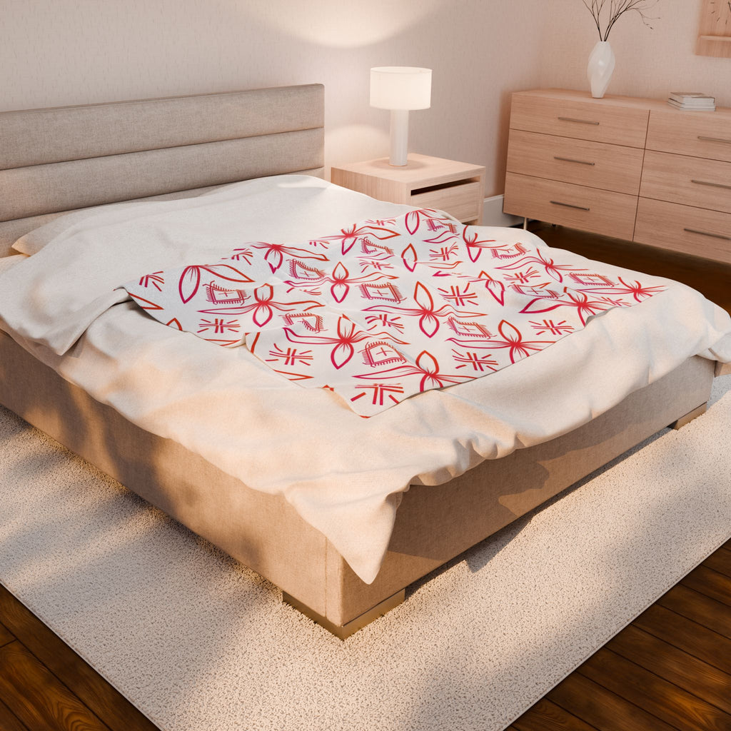 Fuli (Pink & Orange) Velveteen Plush Blanket