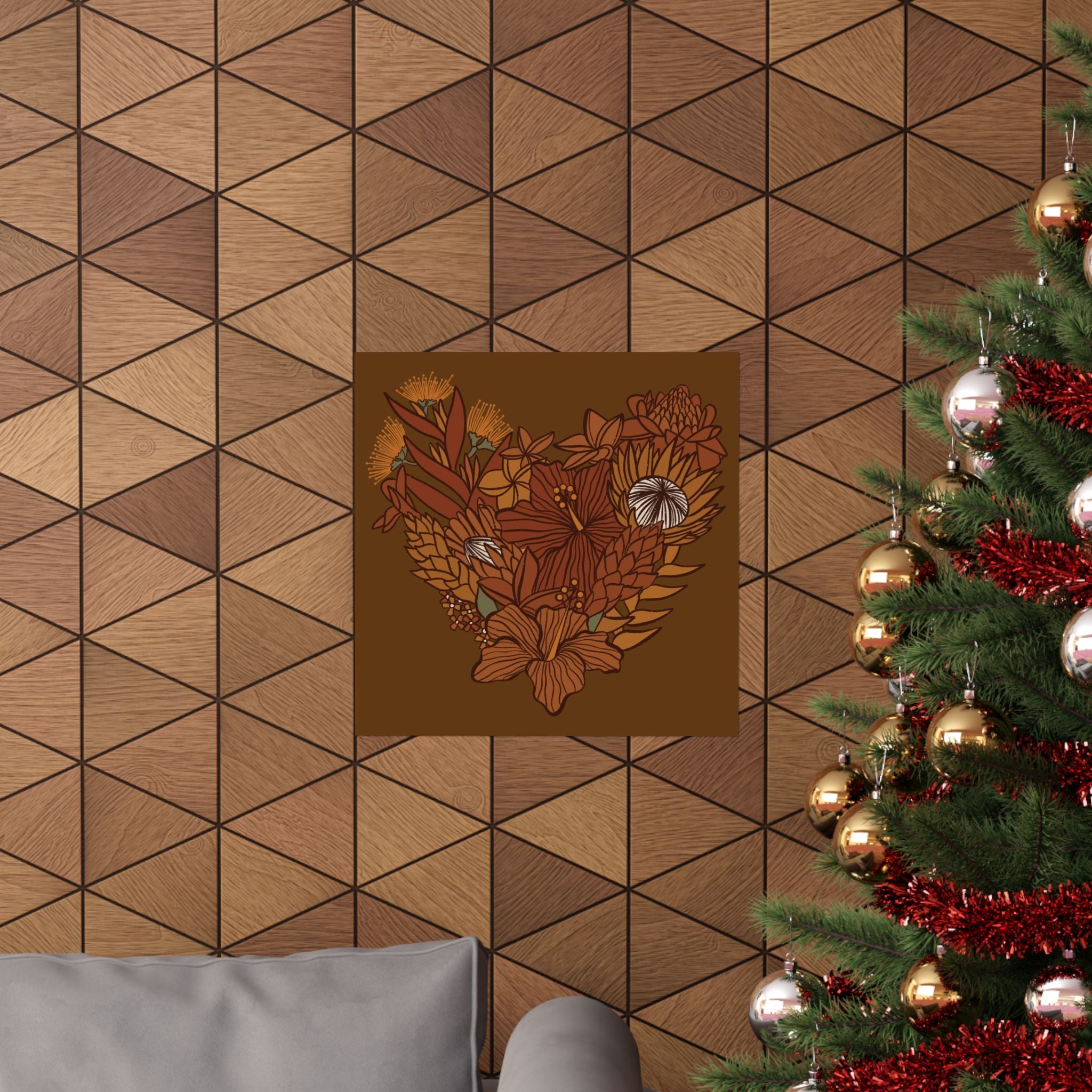 Terra Cotta Floral Heart Poster