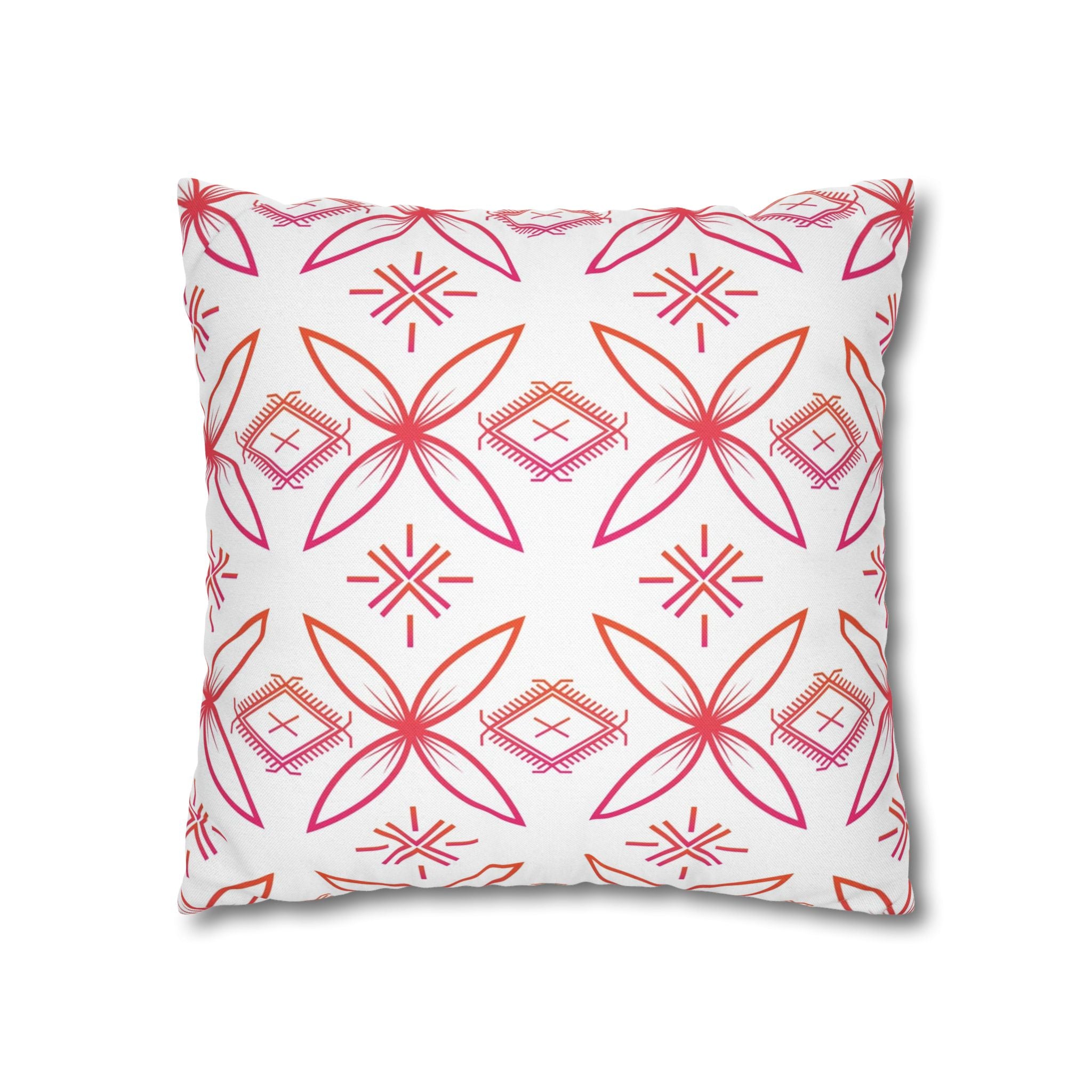 Fuli (Pink & Orange) Square Pillow Case