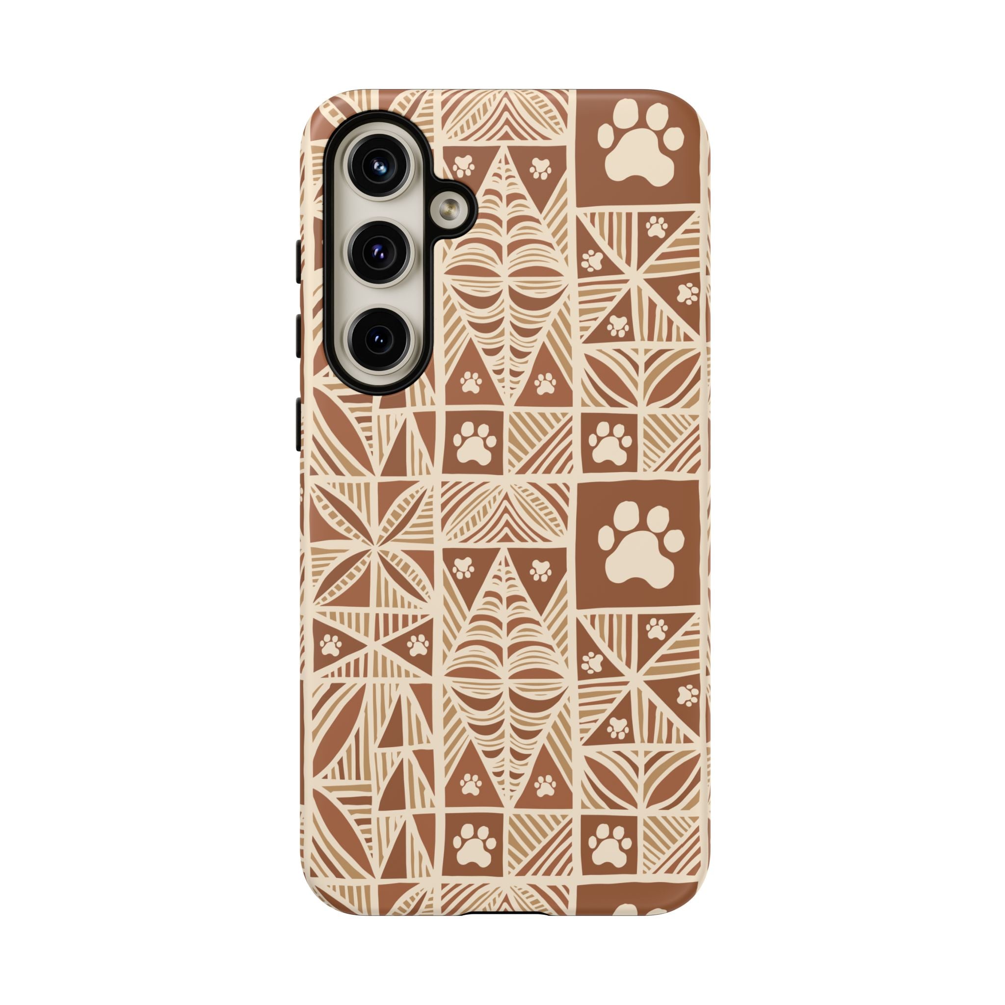 Manu Brown Tribal Paw Print Phone Case — Patterned All-Over-Print Phone Case