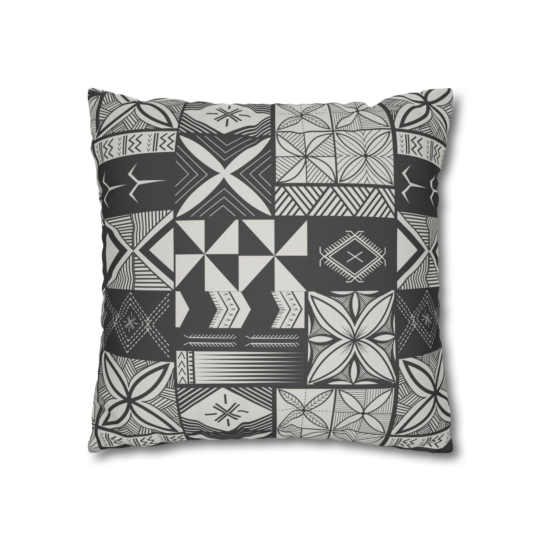 Maluelue (Black & Grey) Square Pillow Case