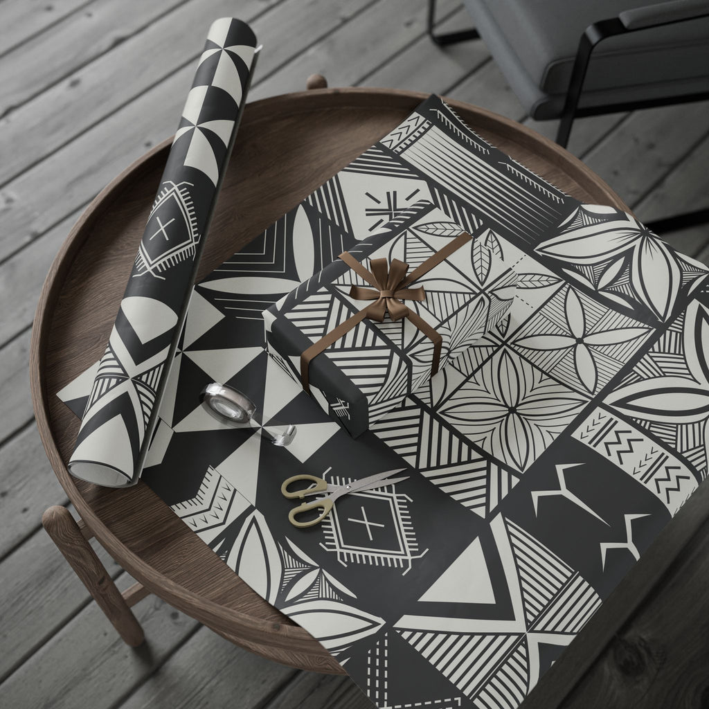 Maluelue (Black & Grey) Wrapping Paper
