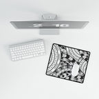 Black and White Tatau Desk Mat