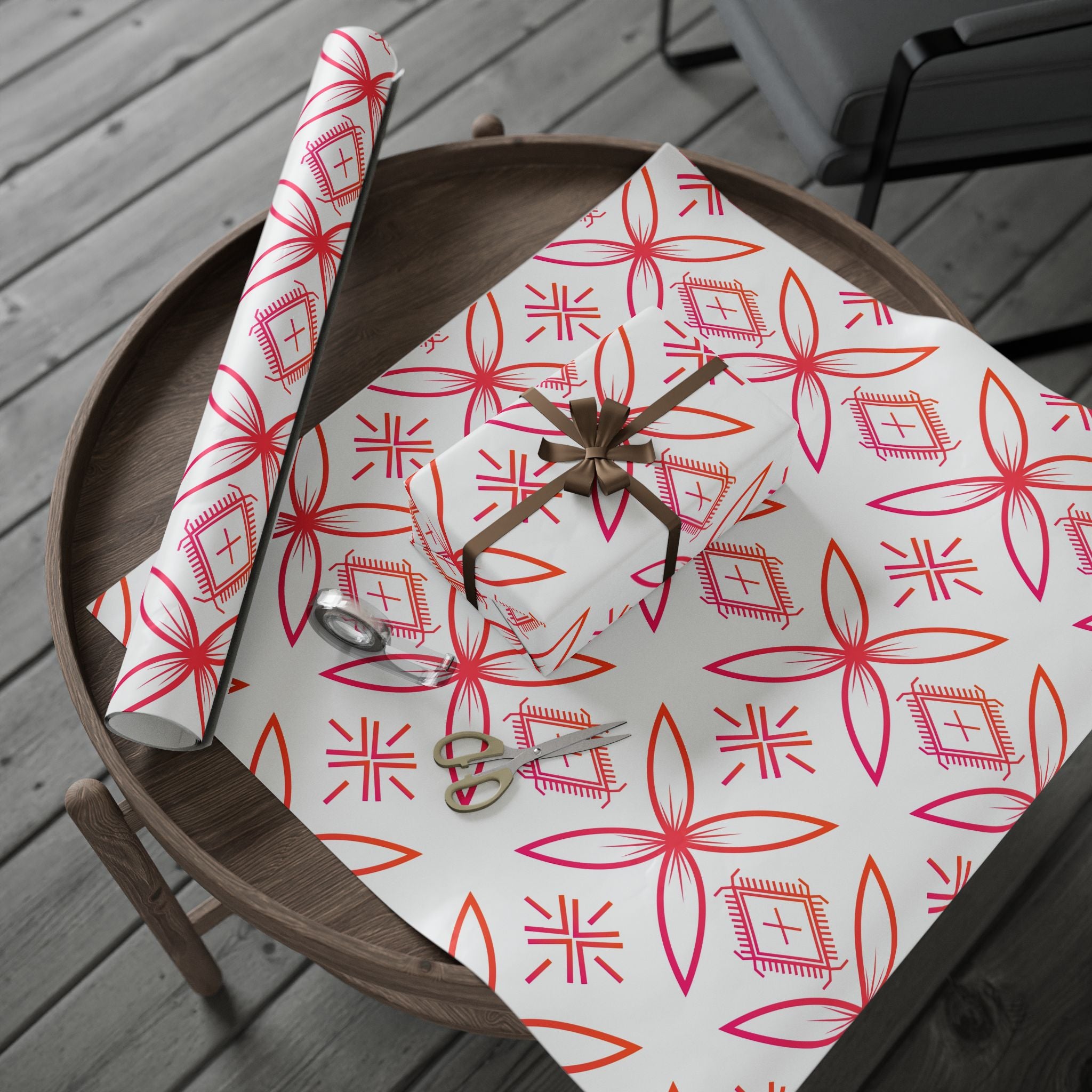 Fuli (Pink & Orange) Wrapping Paper