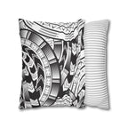Black and White Tatau Square Pillow Case