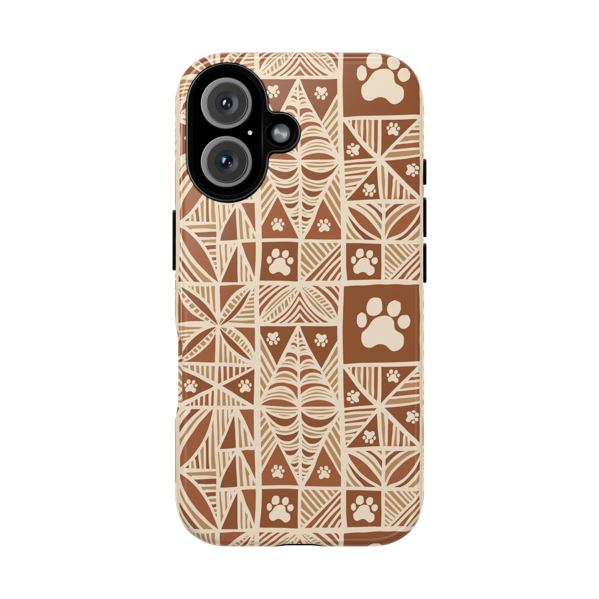 Manu Brown Tribal Paw Print Phone Case — Patterned All-Over-Print Phone Case