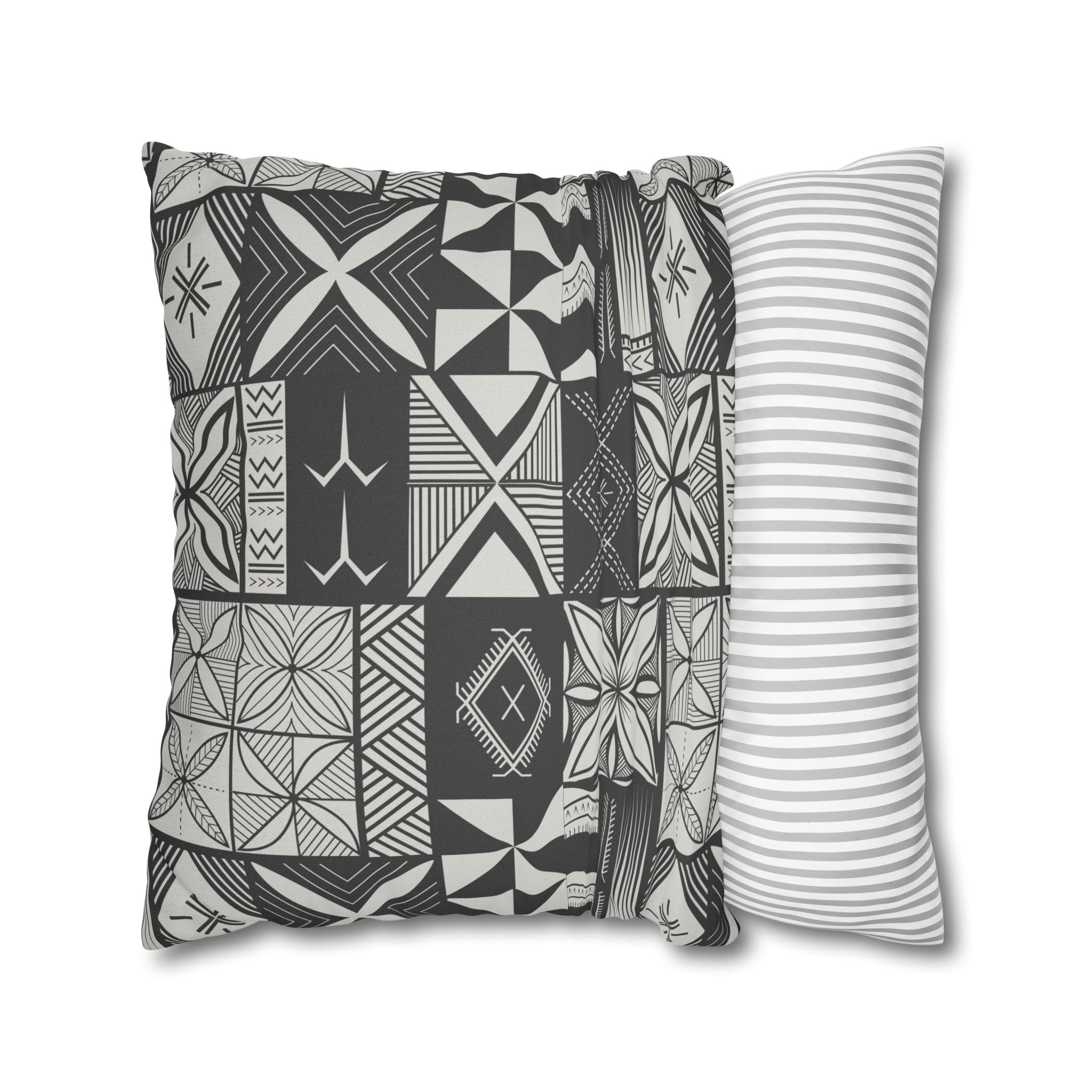 Maluelue (Black & Grey) Square Pillow Case